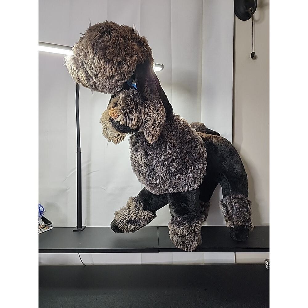 Vintage Fable Toy Co Jumbo Large Poodle Dog Plush Stuffed Animal 27" Tall 1950s